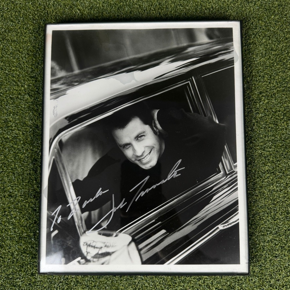 John Travolta Signed 8x10 Photo Autograph Black White Framed